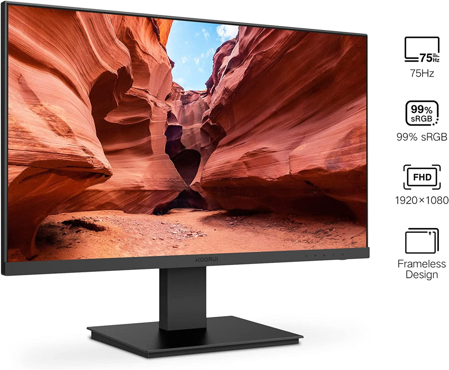 24" 1920 x 1080 Full HD Desktop Monitor 3000:1 Contrast Ratio - Frameless Design SRBG 75hz VGA HDMI